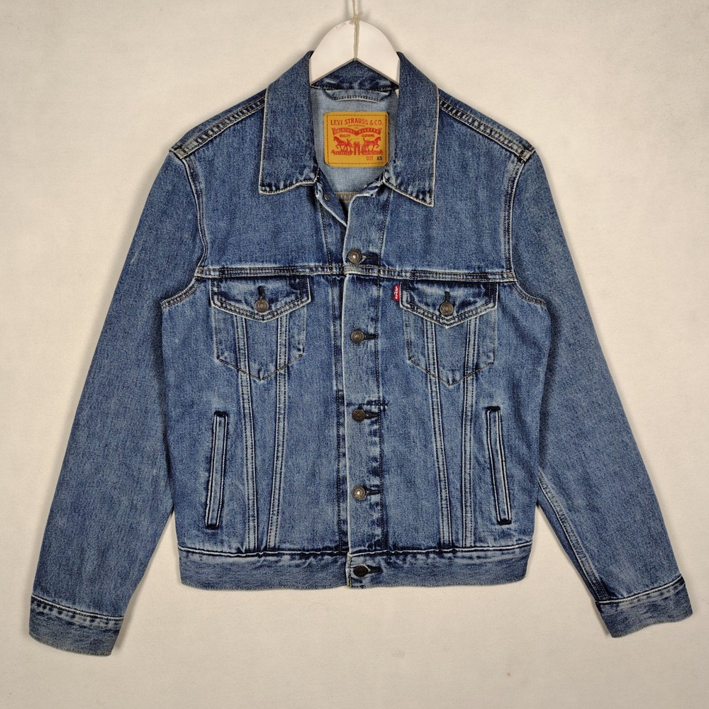 Levis Trucker Jacket Mens XS Medium Wash Denim Blue Jean Coat 72334